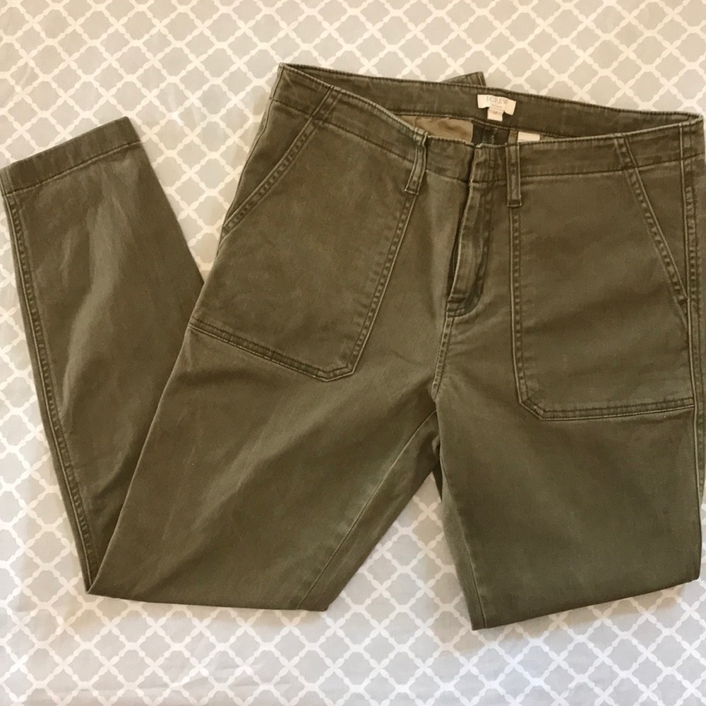 JCREW Army Green Skinny Stretch Pants Jeans